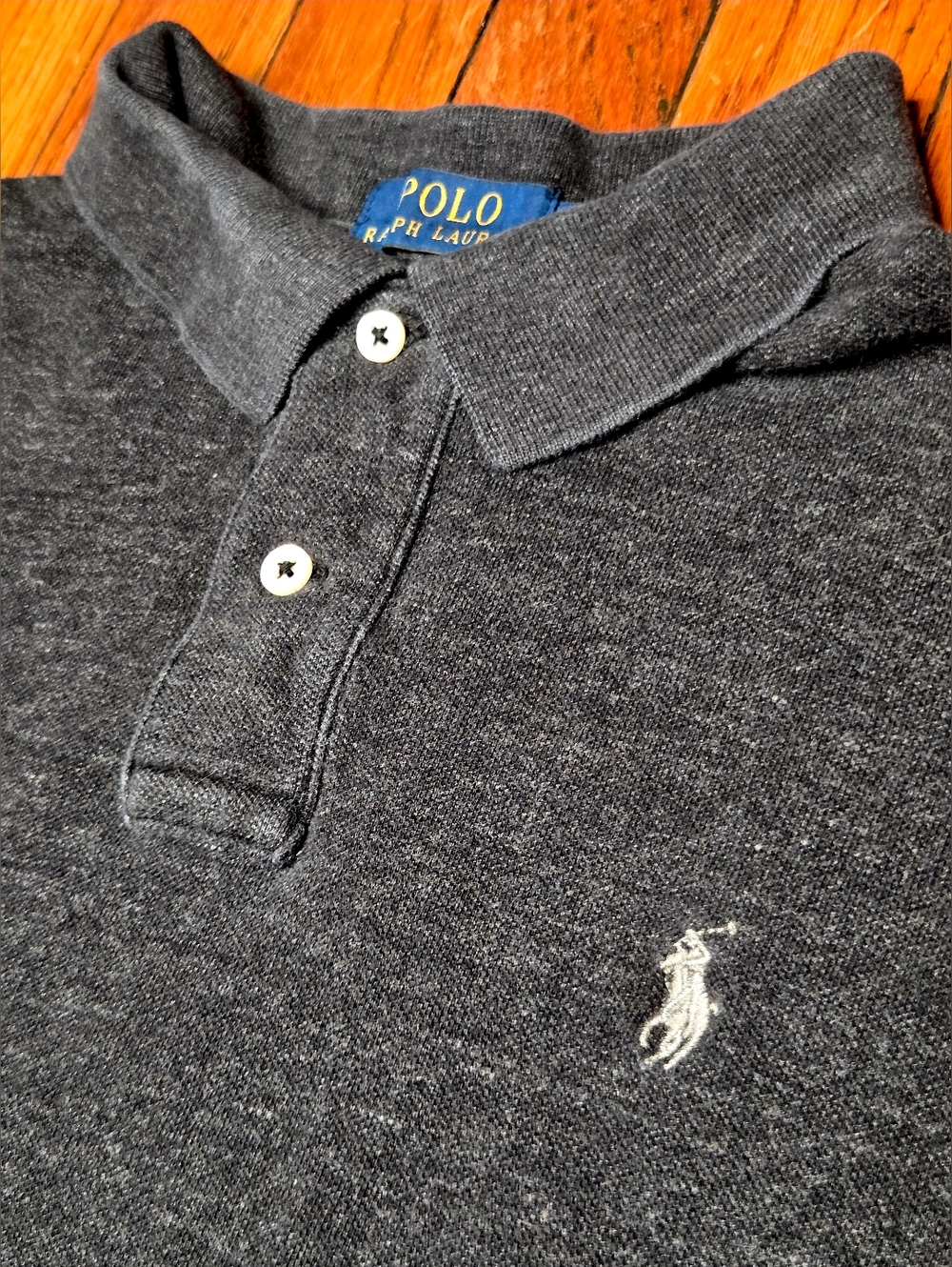 Polo Ralph Lauren Mens Large Classic Fit Charcoal Gray Short Sleeve Shirt A1